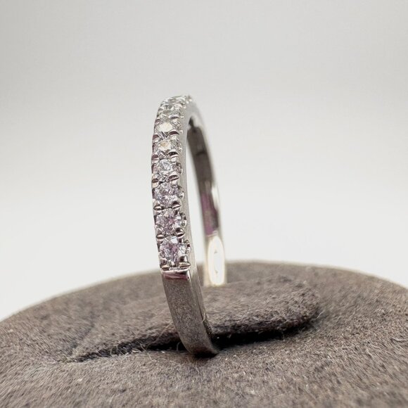 VTG Sterling Silver 925 Cubic Zirconia Pavé Set Band Statement Ring Size 6.5 - Picture 2 of 9